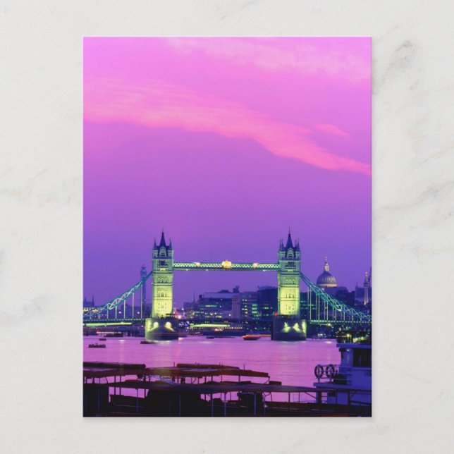 Tower Bridge, London, England 2 Postkarte (Vorderseite)