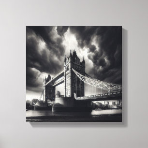 Tower Bridge London in dramatischen Schwarz und We Leinwanddruck