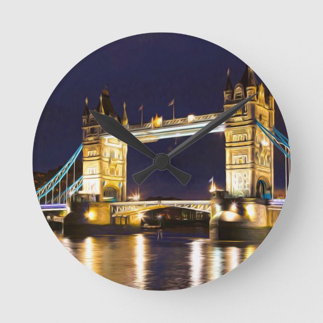 Tower Bridge London Runde Wanduhr (Vorderseite)