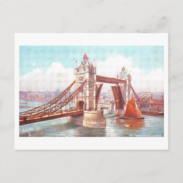 Tower Bridge London Vintag Postcard Postkarte (Vorderseite)