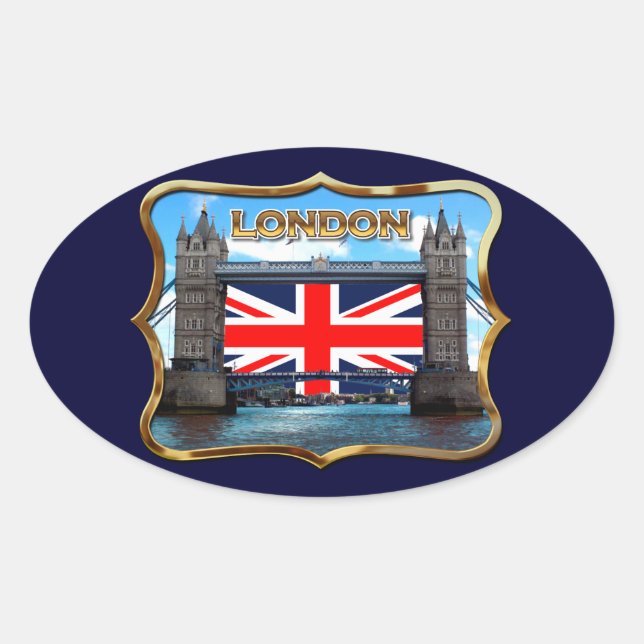 Tower Bridge Ovaler Aufkleber (Vorderseite)