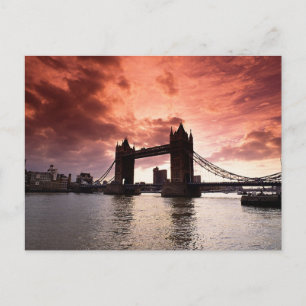 Tower Bridge Red Sky Postkarte