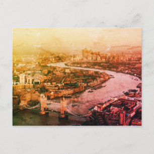 TOWER BRIDGE & RIVER THAMES AERIAL VIEW - LONDON POSTKARTE