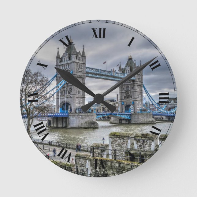 Tower Bridge Runde Wanduhr (Vorderseite)