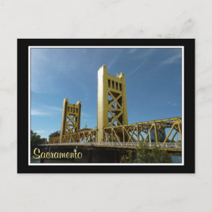 Tower Bridge, Sacramento - Alt Back Design Postkar Postkarte