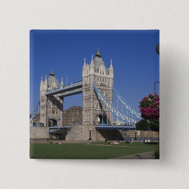 Tower Bridge, Themse, London, England Button (Vorderseite)