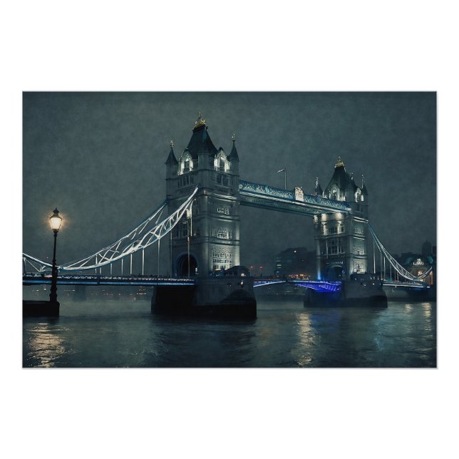 Tower Bridge und London Fog Poster (Vorderseite)