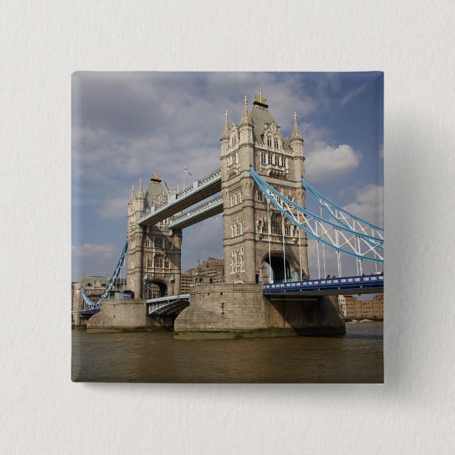 Tower Bridge und River Thames, London, Button (Vorderseite)