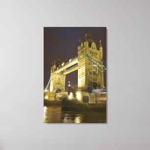 Tower Bridge und Themse in der Dämmerung, London, Leinwanddruck