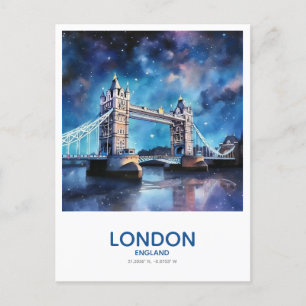 Tower Bridge Under the Stars - London, England Postkarte