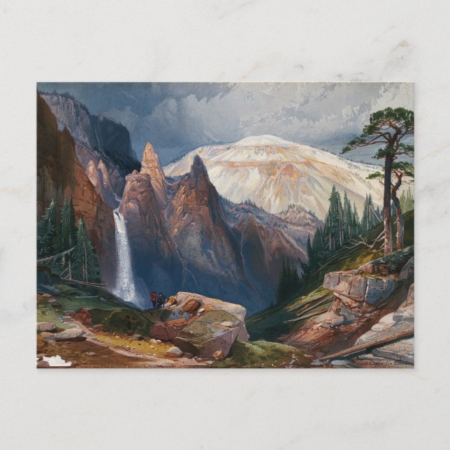 Tower Falls und Sulpher Mountain, Gelbstein Postkarte (Vorderseite)