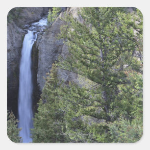 Tower Falls, Yellowstone Nationalpark, Wyoming Quadratischer Aufkleber