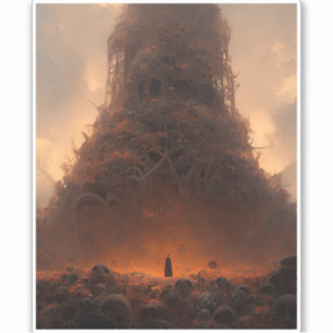Tower made by Bones Dark Fantasy Art Aufkleber