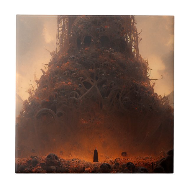 Tower made by Bones Dark Fantasy Art Fliese (Vorderseite)
