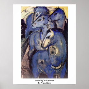 Tower Of Blue Horses By Franz Marc Poster