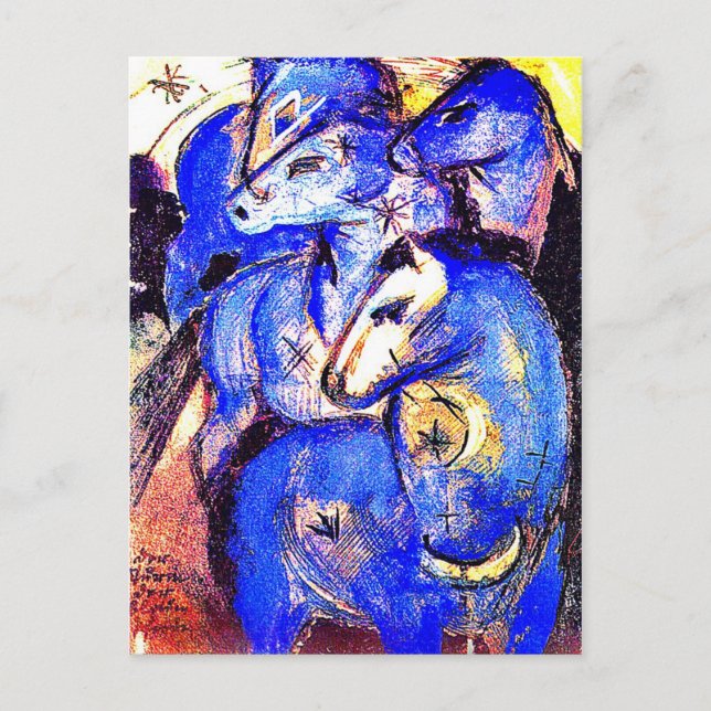 Tower of Blue Horses von Franz Marc Postkarte (Vorderseite)