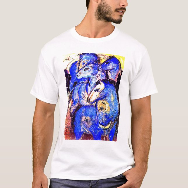 Tower of Blue Horses von Franz Marc T-Shirt (Vorderseite)