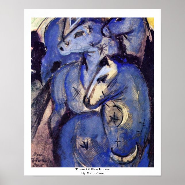 Tower of Blue Horses von Marc Franz Poster (Vorne)