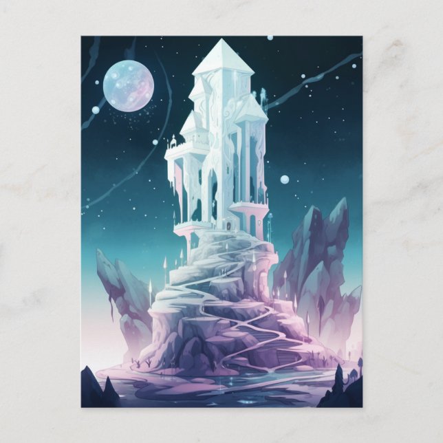 Tower of Crystal Fantasy Art Postkarte (Vorderseite)