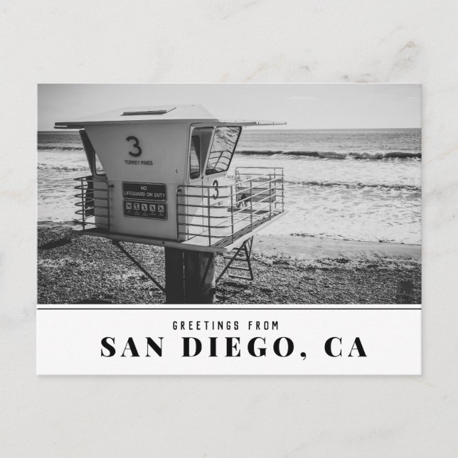 Tower of Lifeguard am Torrey Pines Beach San Diego Postkarte (Vorderseite)