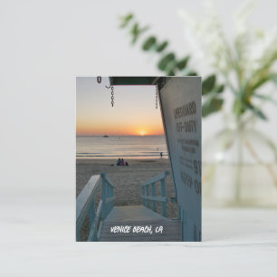 Tower of Lifeguard at Sunset - Venice Beach, CA Postkarte