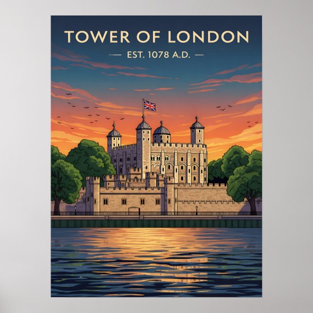 Tower of London at sunset Poster (Vorne)