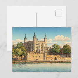 Tower of London Japanese Woodblock Print Postkarte