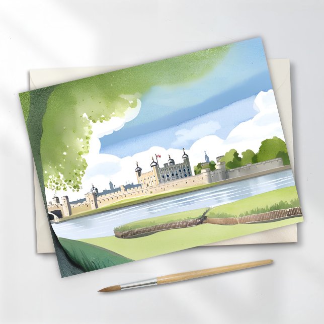 Tower of London | UK Wasserfarbenlandschaft Postkarte (Von Creator hochgeladen)
