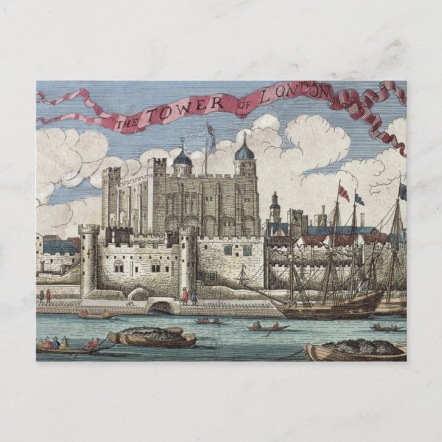 Tower of London Von der Themse aus gesehen Postkarte (Vorderseite)