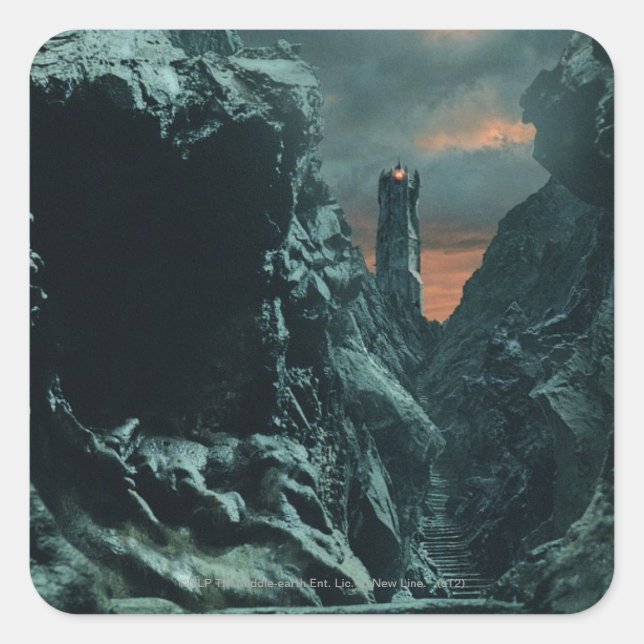 Tower of Orthanc Quadratischer Aufkleber (Vorderseite)