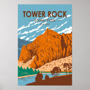 Tower Rock Staat Park Montana Vintag Poster