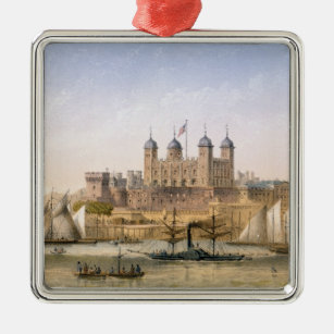 Tower von London, C.1862 (Farbelitho) Silbernes Ornament