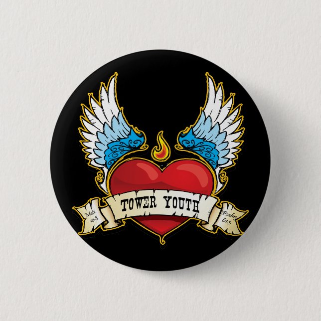 Tower Youth Tattoo Heart Button (Vorderseite)