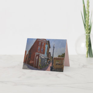 Town Café Art Note Card Dankeskarte