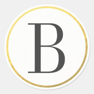 Town Hall Typografy Monogram Runder Aufkleber