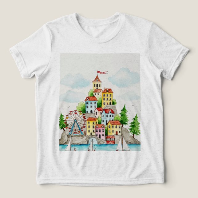  Town on an island Tri-Blend Shirt (Design Vorderseite)