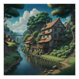 Town & River Poster