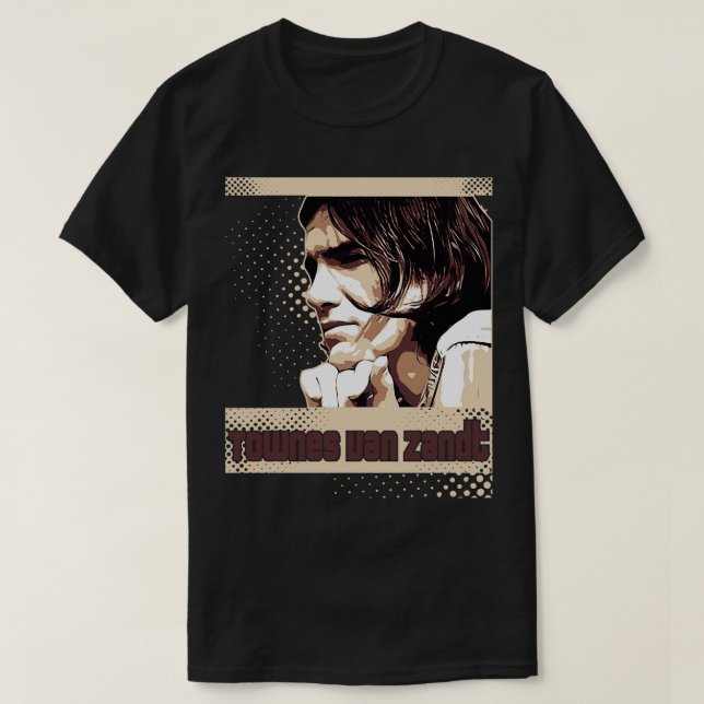 Townes Van Zandt amerikanischer Sänger T-Shirt (Design vorne)