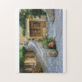 Townscape mit Geschäft in Dordogne, Frankreich Puzzle