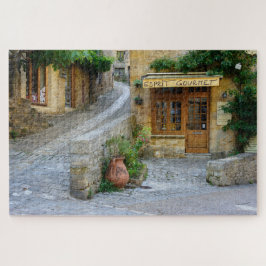 Townscape mit Geschäft in Dordogne, Frankreich Puzzle