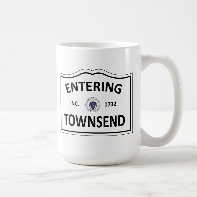 TOWNSEND MASSACHUSETTS Hometown-Masse MA Townie Kaffeetasse (Rechts)