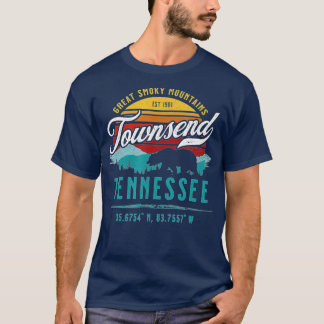 Townsend Tennessee Retro Große, rauchige Gebirgsbe T-Shirt