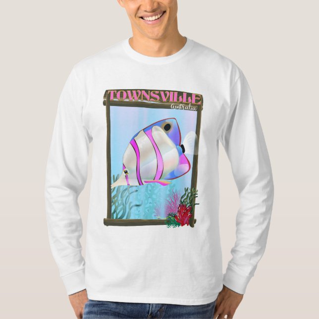 Townsville Australia Tropischer Fisch Reiseplakat T-Shirt (Vorderseite)