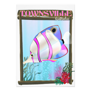 Townsville Australien Tropischer Fisch Reiseplakat Fotodruck