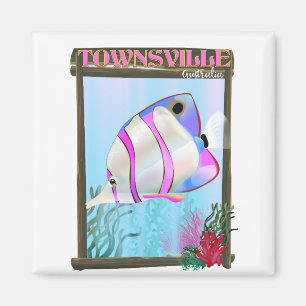 Townsville Australien Tropischer Fisch Reiseplakat Magnet