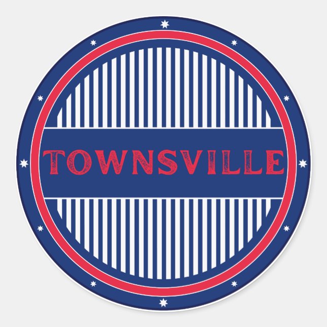 Townsville City Pride Emblem – Australische Identi Runder Aufkleber (Vorderseite)