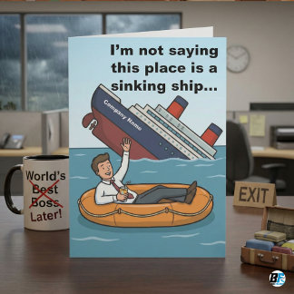 Toxic Workplace Escape Funny Quitting Job Congratu Karte