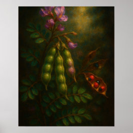 Toxische Eleganz: Die Rosenerbse Impressionistisch Poster