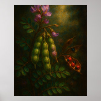 Toxische Eleganz: Die Rosenerbse Impressionistisch Poster