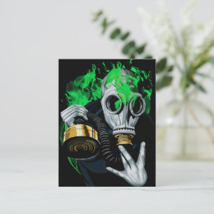 Toxische Gasmaske: Neonflammen Postkarte